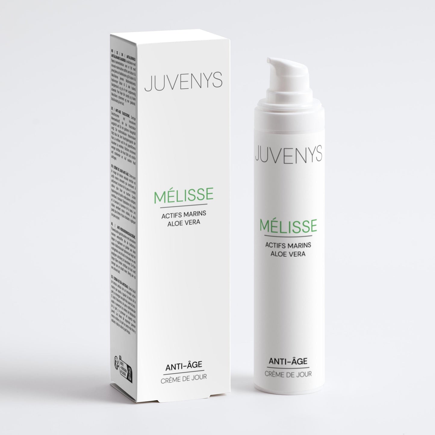 Vue emballage et design de la crème de jour anti-âge innovante de Juvenys