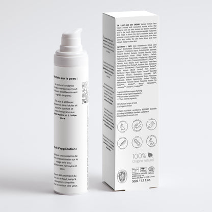 Vue emballage et design de la crème de jour anti-âge innovante de Juvenys