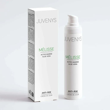 Juvenys crème lissante et hydratante dès 30 ans naturel, végan et sans cruauté envers les animaux. Aloe vera, actifs marins, acide hyaluronique.
