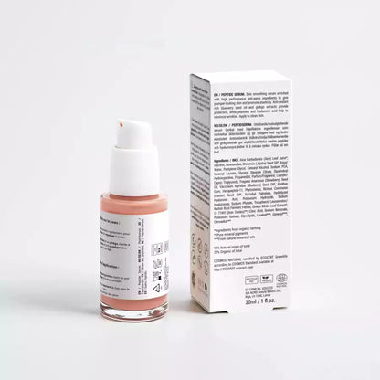 Sérum Juvenys anti age fermeté et éclat au ginkgo et peptides - vue emballage et flacon arrière